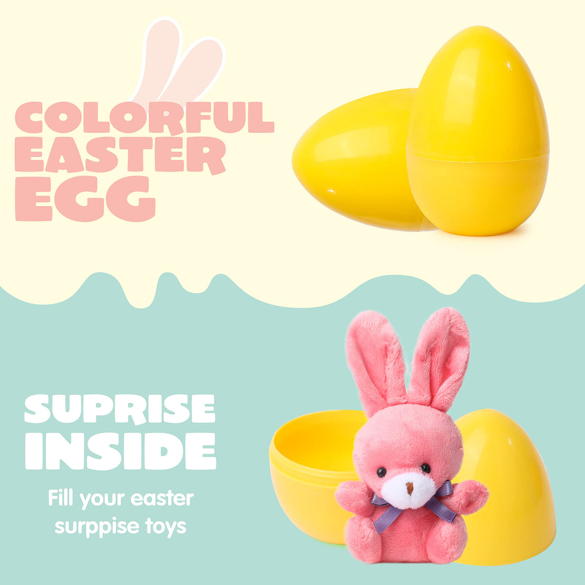 JOYIN classroom rewards with Easter eggs and soft plush bunnies inside.