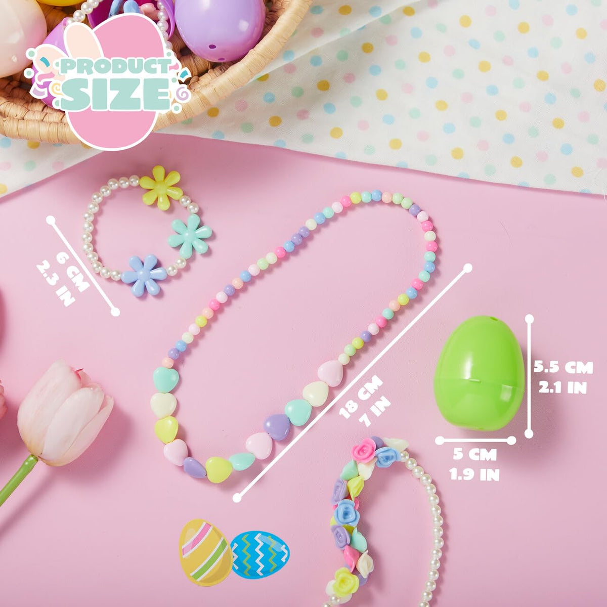 JOYIN closeup of necklace and bracelet designs for kids