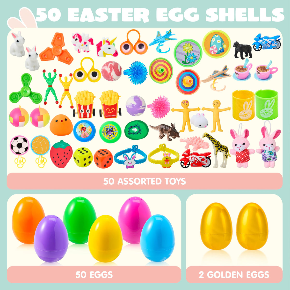 JOYIN colorful eggs filled with toys for kid friendly surprises.