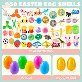JOYIN colorful eggs filled with toys for kid friendly surprises.