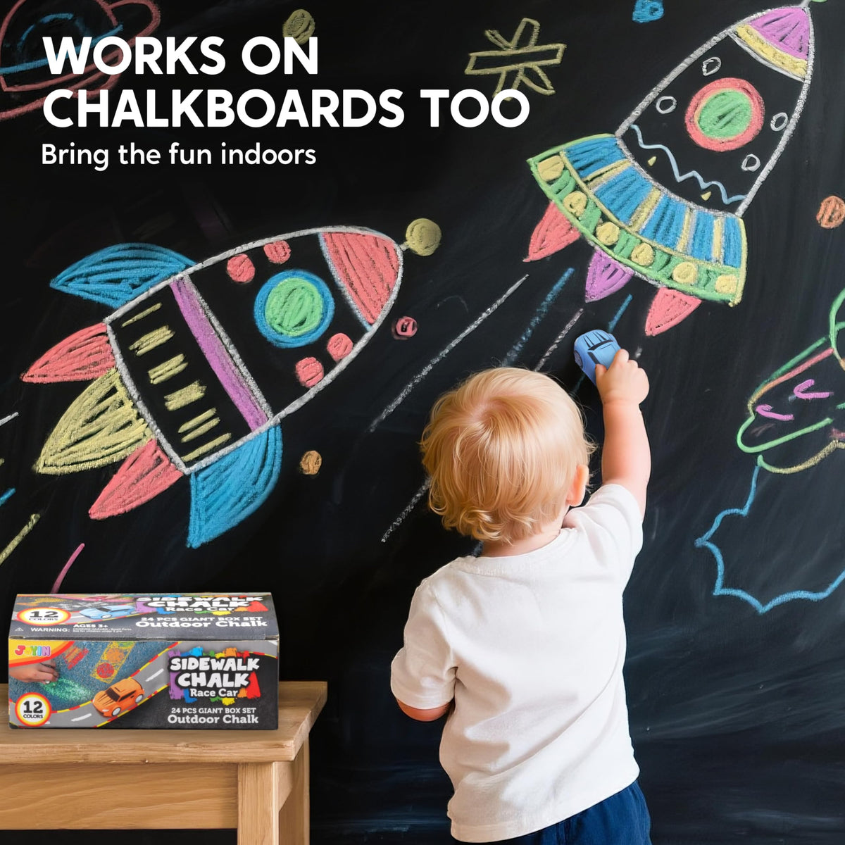 JOYIN colorful chalk assortment supports collaborative art and classroom activities.