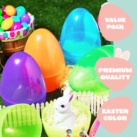 JOYIN colorful fillable eggs displayed as vibrant home decor or party accents.