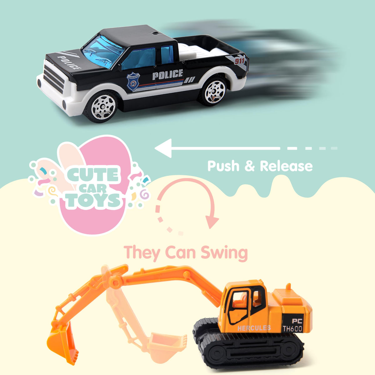 JOYIN construction trucks egg encourages imaginative building play.