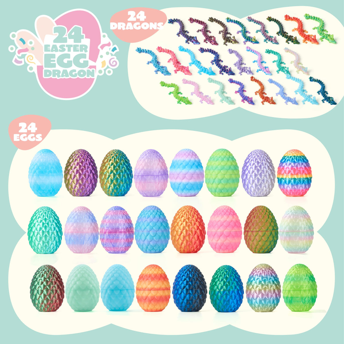 JOYIN dragon eggs feature realistic scales and a twist-open reveal