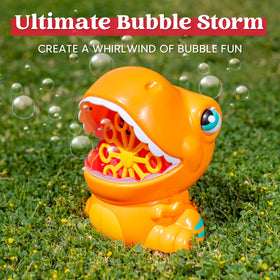 JOYIN Dinosaur Bubble Machine battery compartment view enables quick setup.