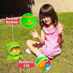 JOYIN dinosaur bubble machine suitable for outdoor play and indoor fun.
