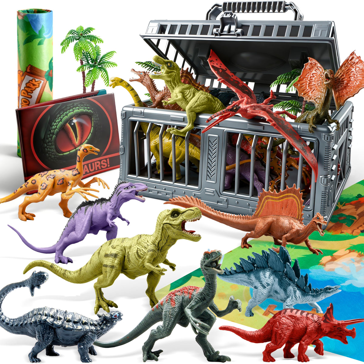JOYIN dinosaur cage storage keeps toys organized and ready for imaginative play.