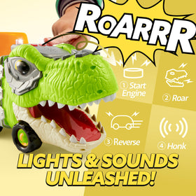 JOYIN rubber dinosaur cars are water-safe for bath time fun.