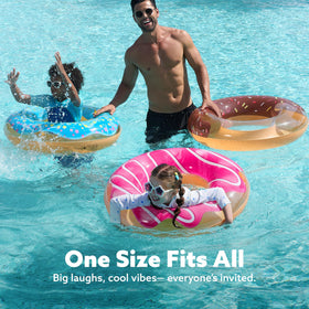 JOYIN sparkle mint donut pool float with glitter inside for vibrant fun.