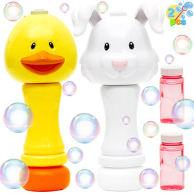 JOYIN duck bunny bubble wand 2-pack ready for outdoor play