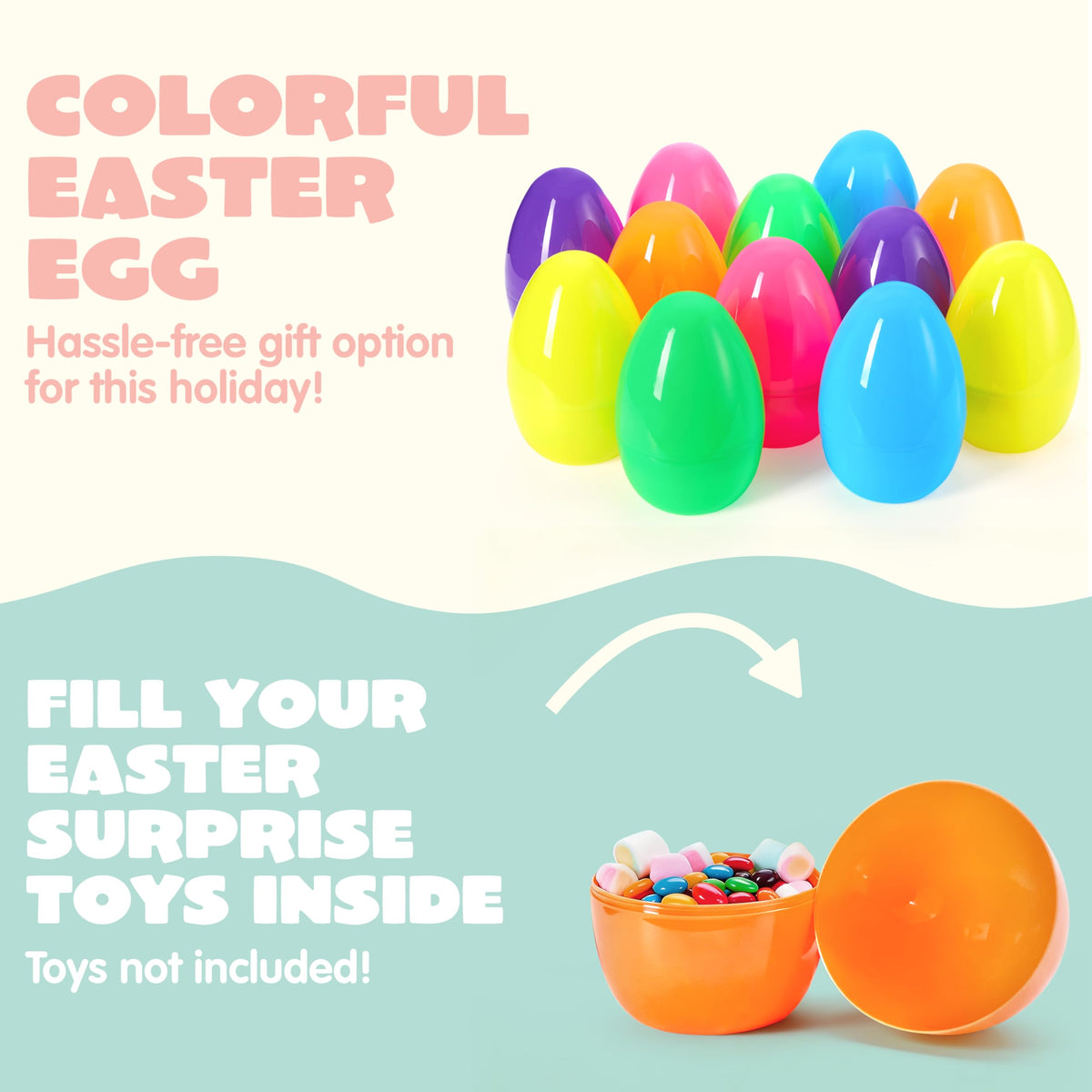 JOYIN durable reusable plastic eggs designed for repeated Easter use.