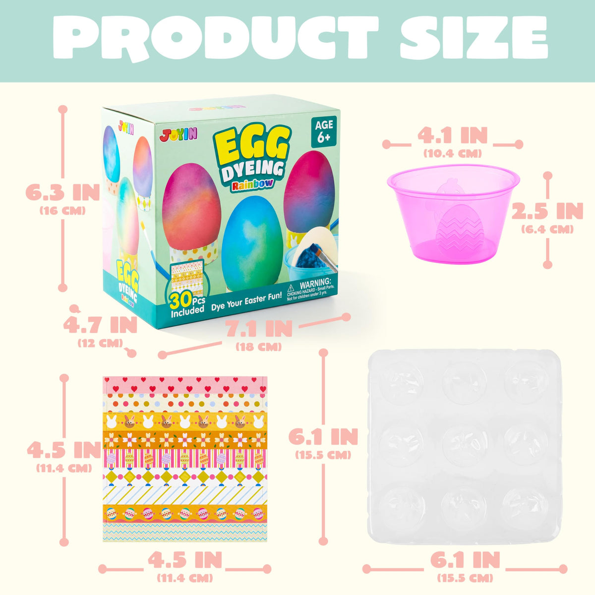 JOYIN dye cups set — small cups for clean, vibrant color mixing during Easter crafts.