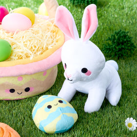 JOYIN kid enjoying Easter plush playset for imaginative play.
