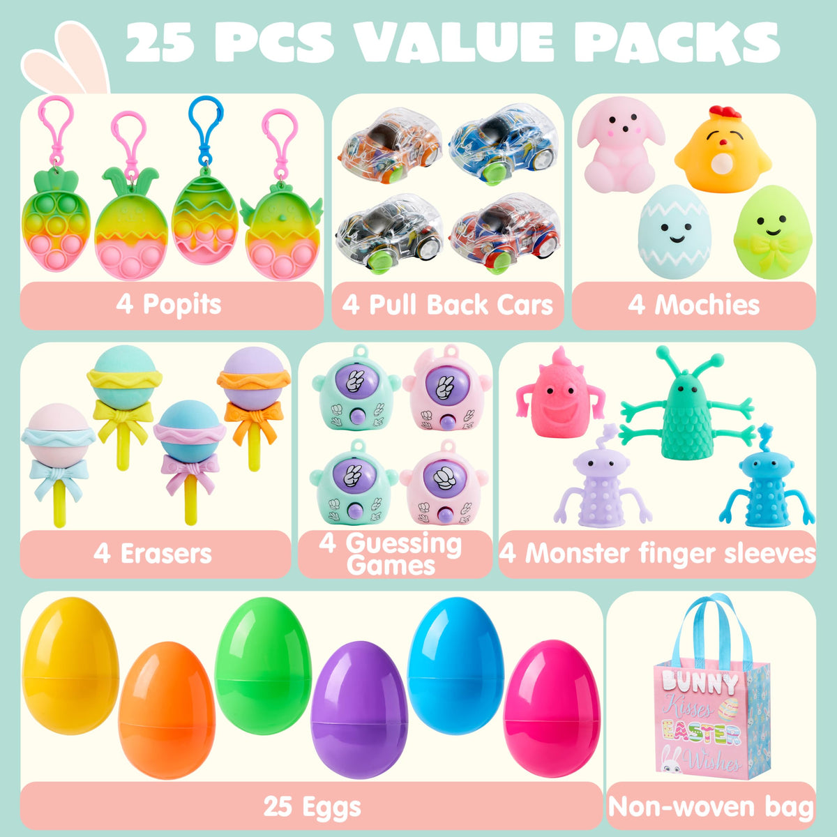 JOYIN nonwoven basket with eggs, ideal for Easter gifting.