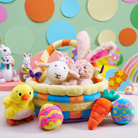 JOYIN Easter plush basket—soft container plush for gift ambiance and play.
