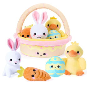 JOYIN Easter basket plush bunny for soft, cuddly Easter fun.