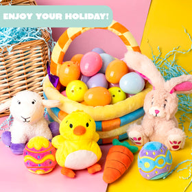 JOYIN Easter plush egg—colorful handheld prize for hunts and rewards.