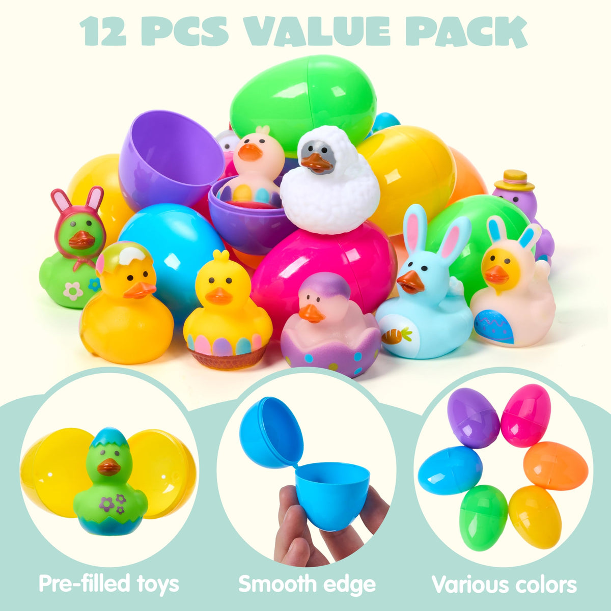 JOYIN colorful eggs perfect for Easter basket stuffing with ducks