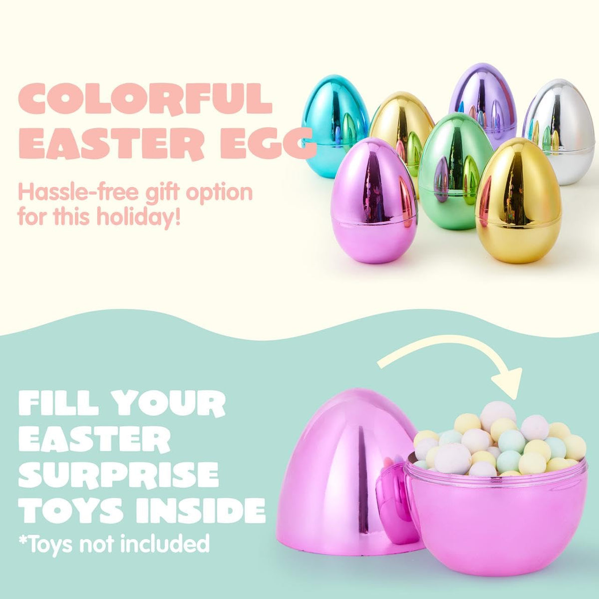 JOYIN Easter egg basket ready display with vibrant color mix
