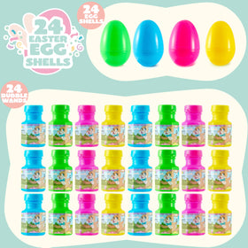 Colorful JOYIN Easter eggs hiding bubble wands for festive egg hunts