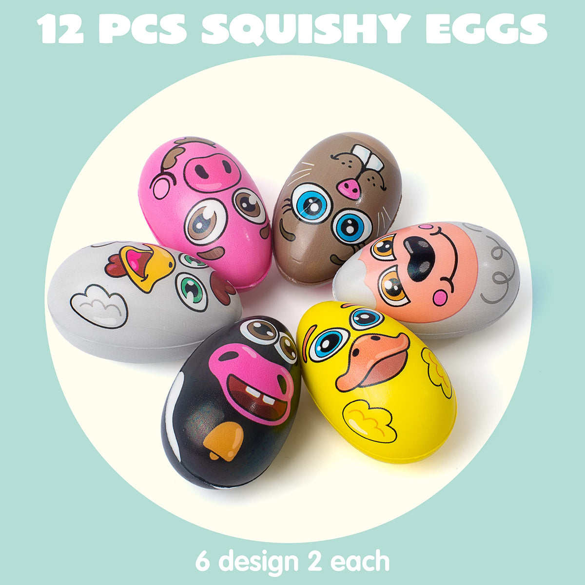 JOYIN Easter egg squishy bunny for slow rising squeezing and holiday fun.