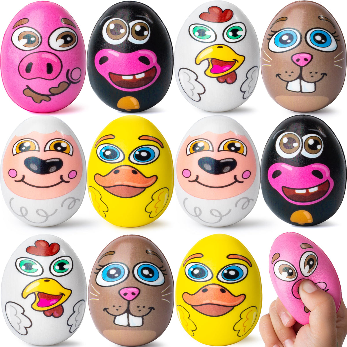 JOYIN Easter egg squishy pig for sensory play and stress relief during egg hunts.