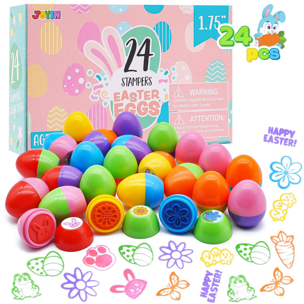JOYIN Easter Egg Stampers in a gift box for festive egg hunts.