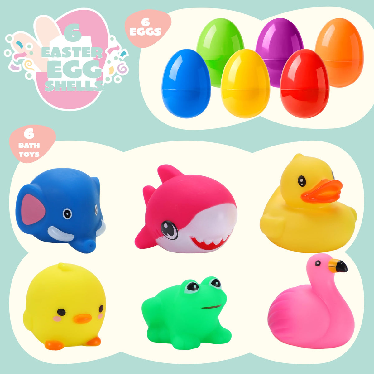 JOYIN whale light-up bath toy inside egg for nighttime play