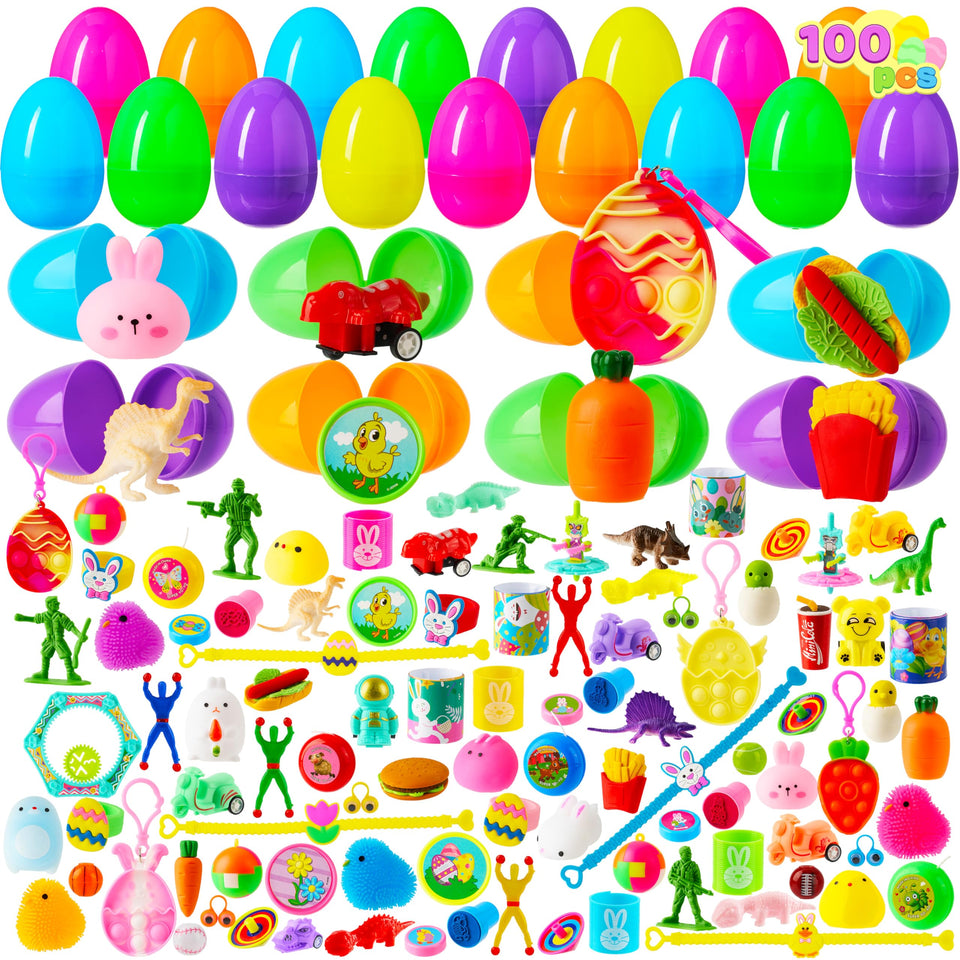 JOYIN Easter eggs filled with 100 shells, ideal for exciting hunts.