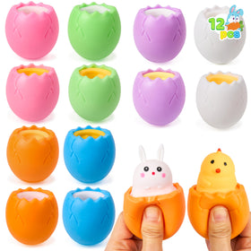 JOYIN 12-piece Easter eggs set in vibrant colors for playful stress relief
