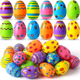 JOYIN 36-pack printed Easter eggs in vibrant colors for a festive egg hunt