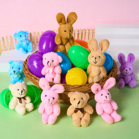 JOYIN eggs work as basket stuffers with soft plush inside.