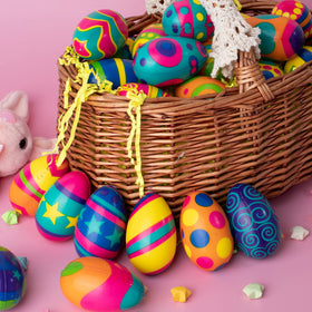 JOYIN Easter eggs in a basket, a colorful gift for celebrations and gatherings