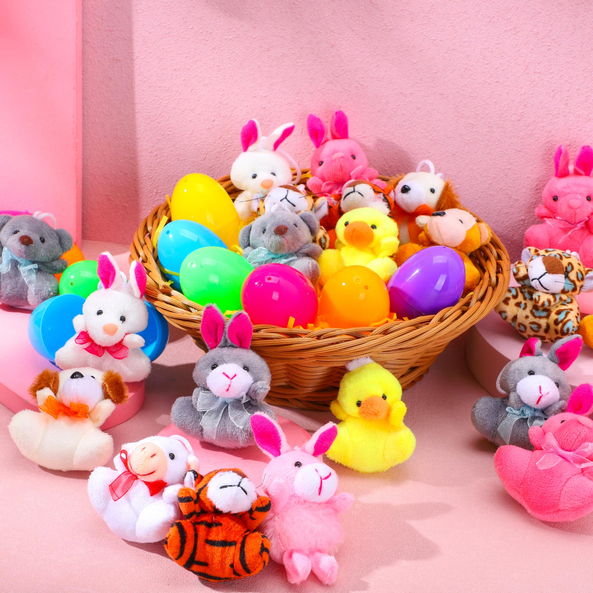 JOYIN Easter eggs filled with plush animals for kids delight.