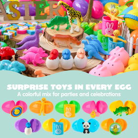JOYIN Easter eggs with a cute chicken toy inside for little ones