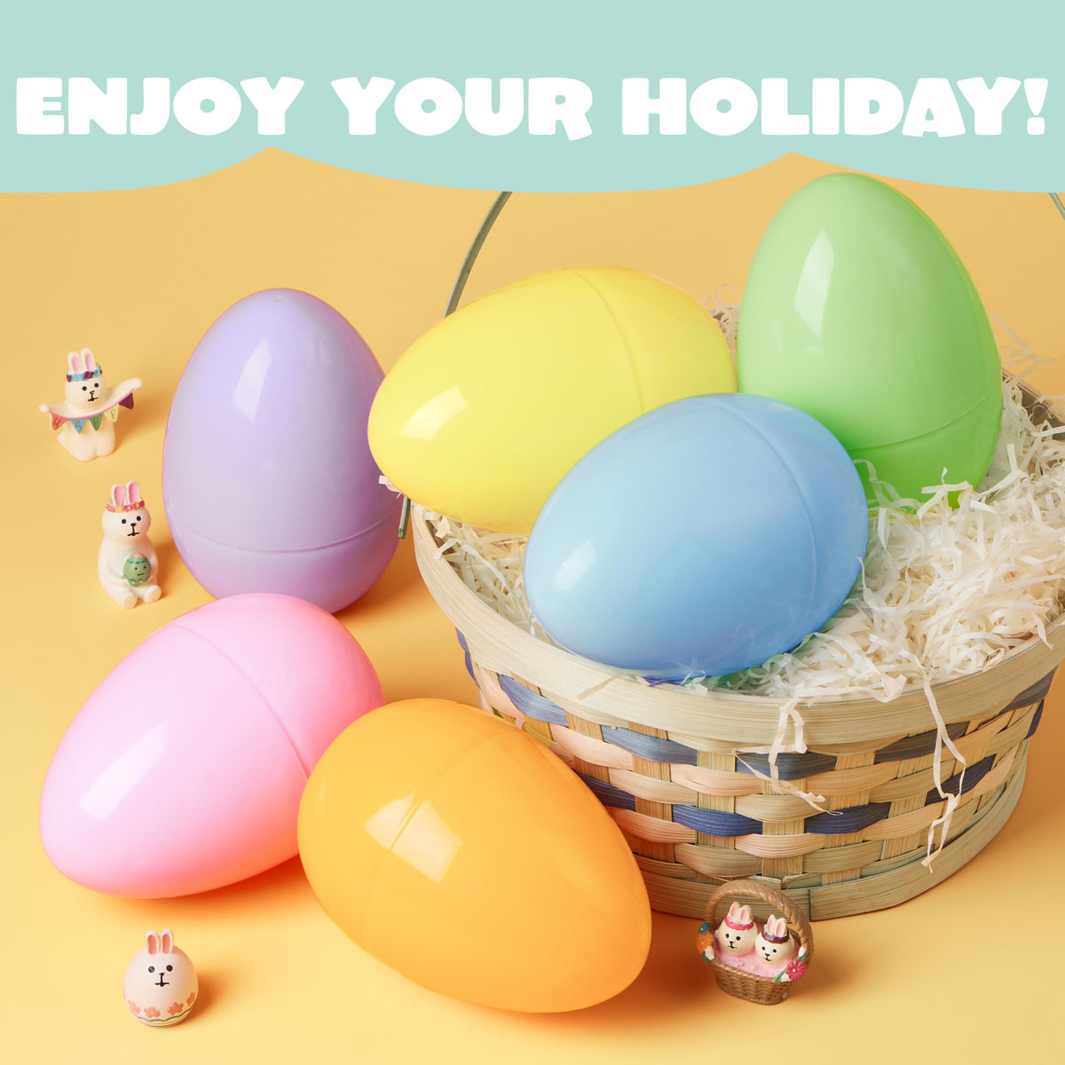 JOYIN durable plastic eggs ready for outdoor hunts and lively play.