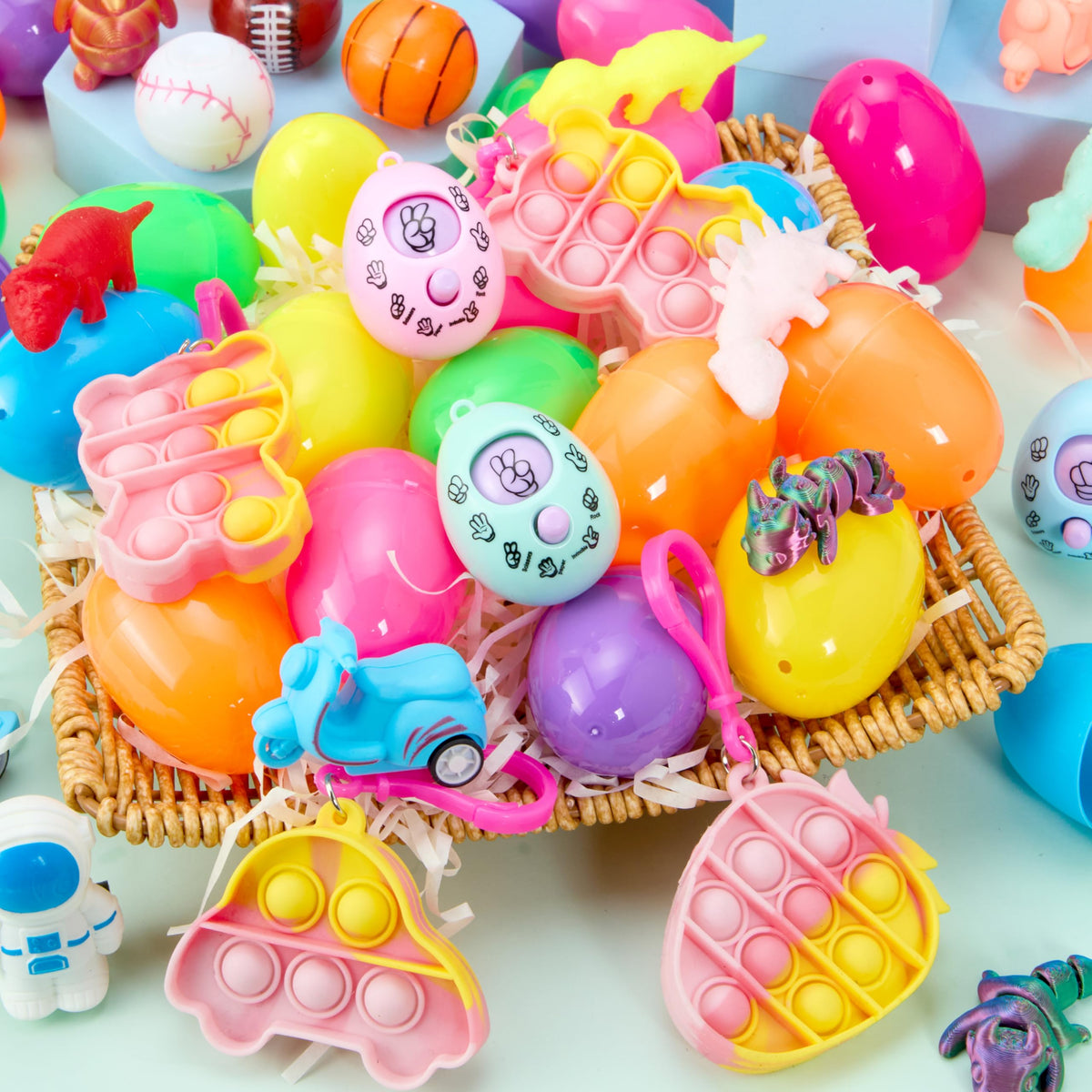 JOYIN Easter eggs as party decor add colorful, festive touches.