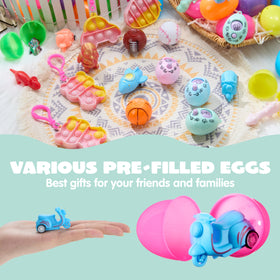 JOYIN Easter eggs with figures encourage imaginative storytelling.
