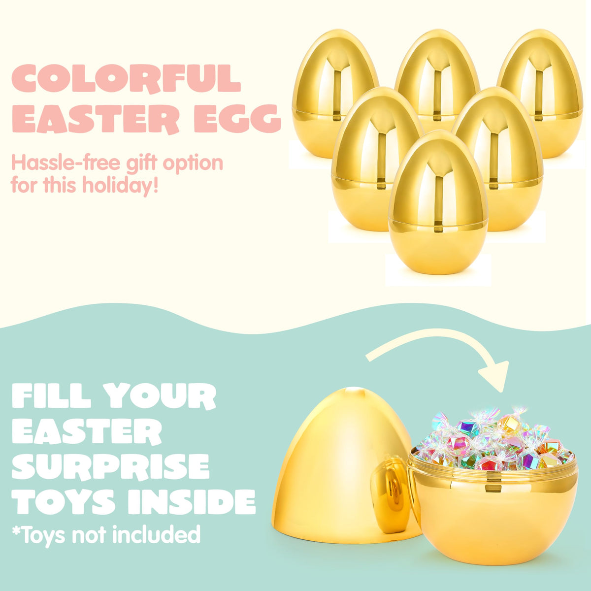 Glossy metallic JOYIN Easter eggs enhance displays and backdrops