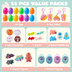 JOYIN Easter eggs with mochi soft toys invite gentle tactile play.