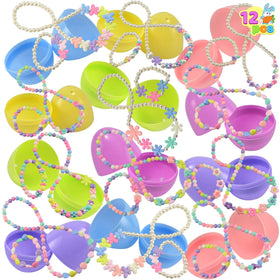JOYIN Easter eggs pack in bright colors with necklaces inside
