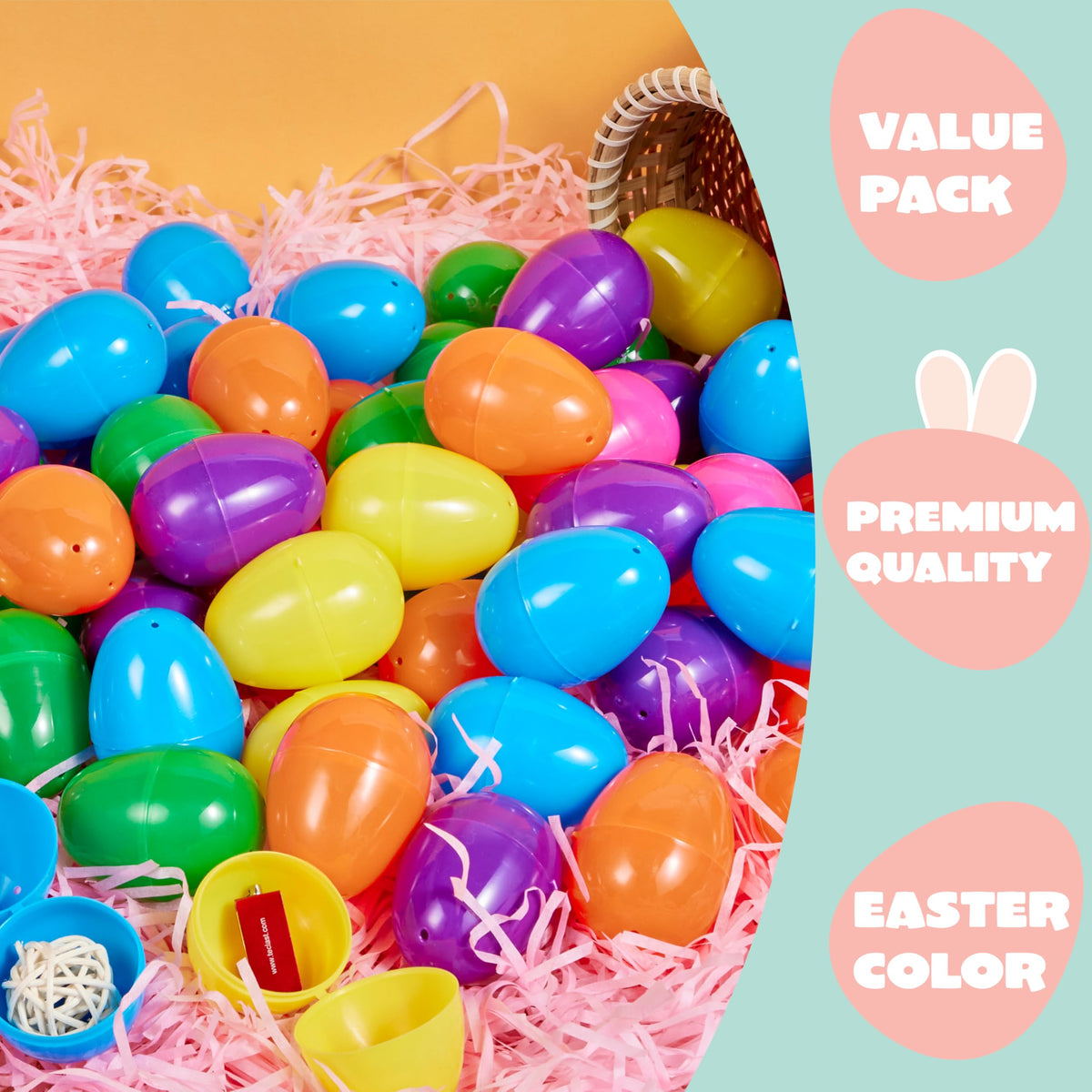 JOYIN 300 pcs Easter eggs ideal for egg hunts, party favors, and basket stuffers