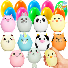 JOYIN Easter egg pre-filled with an animal squishy toy for egg hunts