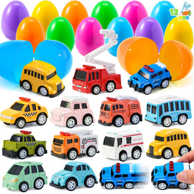 JOYIN Easter eggs with pull-back cars for thrilling egg hunts and prizes
