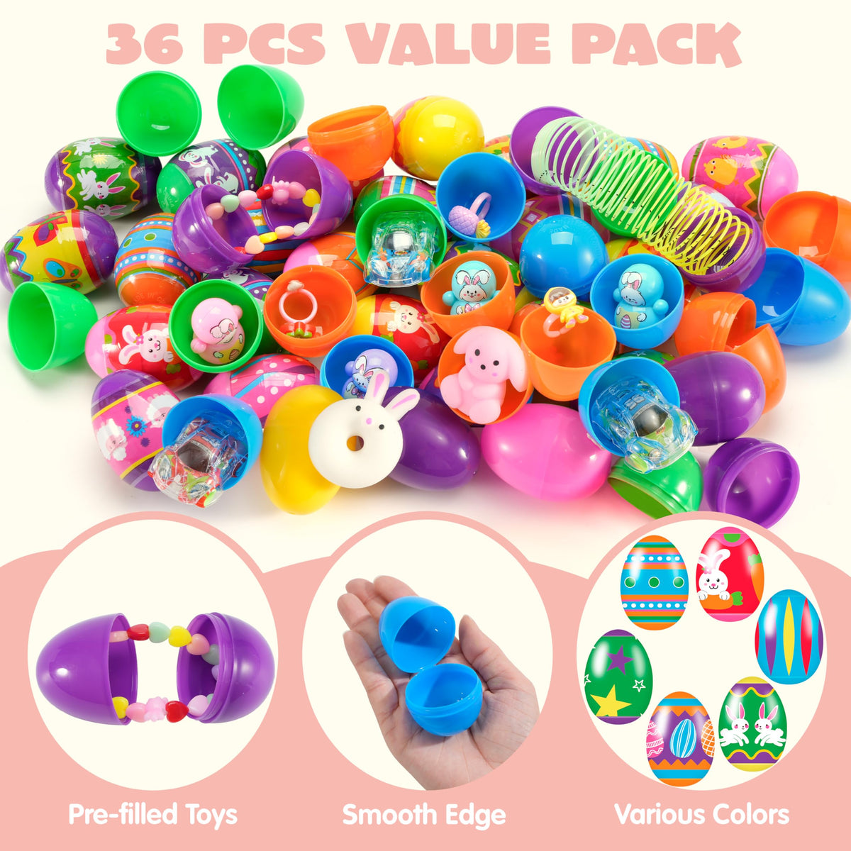 JOYIN Easter eggs with pull-back cars, great for fast-paced kid fun