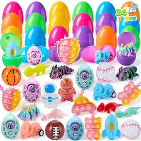 JOYIN Easter eggs with push pop toys for engaging, mess-free egg hunts.
