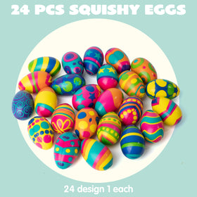 JOYIN Easter eggs close-up texture shows squishy, slow-rising sensory toy