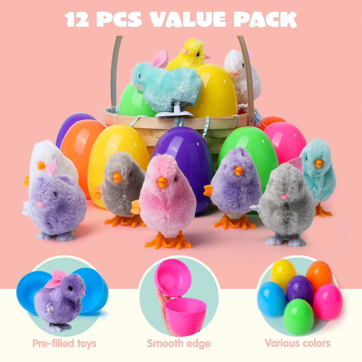 JOYIN wind-up bunnies hop; great for egg hunts and classrooms.