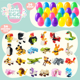 Joyin Easter eggs featuring toy animal building blocks for creative play