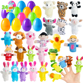 JOYIN Easter eggs with finger puppets ready for classroom treasure hunts